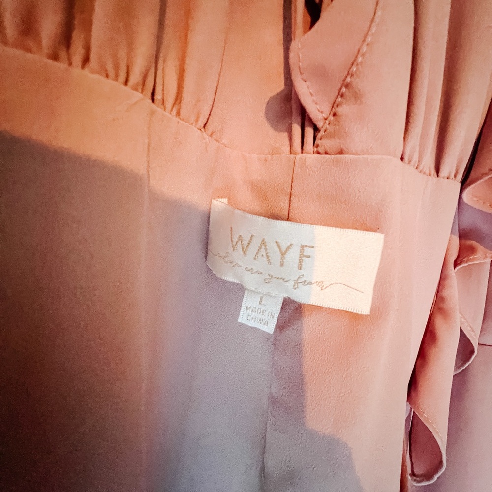 Wayf Soft Pink Ruffle Dress